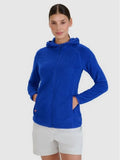 Bluza damska z kapturem, rozpinana, granatowa, Primaloft Active, 4F