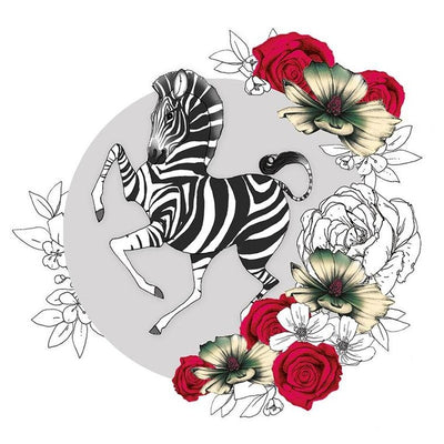 Clear Creations, Swarovski, karnet, zebra kwiaty