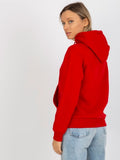 Bluza damska z kapturem, czerwona, Rue Paris