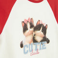 Cool Club, T-shirt dziewczęcy, biało-czerwony