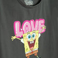 Cool Club, T-shirt dziewczęcy, crop top, ciemnoszary, SpongeBob