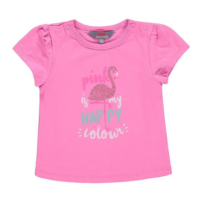 T-shirt dziewczęcy, różowy, Kanz