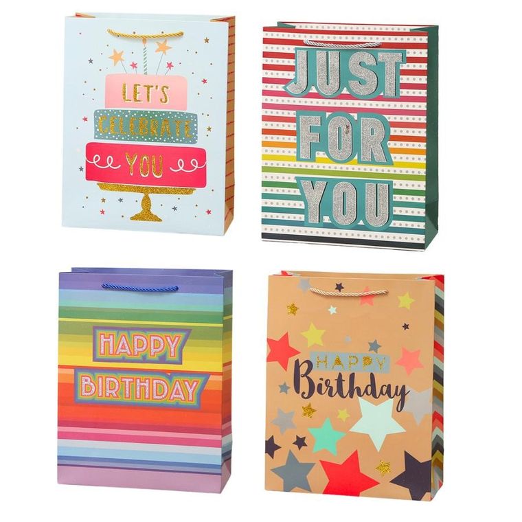 Lean Toys, torba prezentowa urodzinowa happy birthday, 23x18x10 cm, 1 szt.