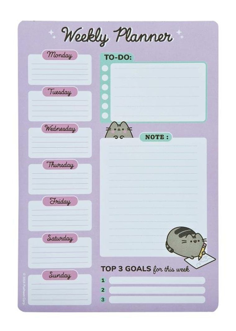 Pusheen, planer tygodniowy