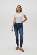 Spodnie jeansowe damskie, granatowe, Moodo