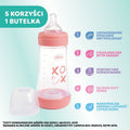 Chicco, Perfect5, butelka antykolkowa, pink, 2m+, 240 ml