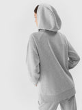 Bluza damska z kapturem, oversize, szara, 4F