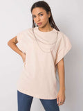 T-shirt damski, oversize, niebieski, Rue Paris