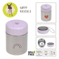 Lassig, Happy Rascals Heart, termos obiadowy, pojemnik, 315 ml, lavender