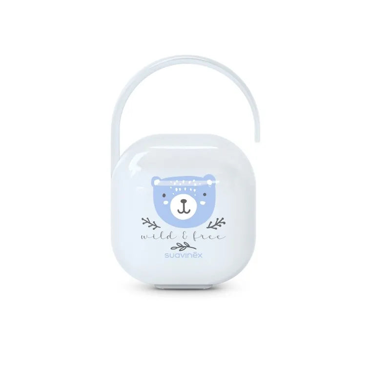 Suavinex, Wild & Free, etui na smoczek, niebieskie