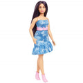 Barbie, Fashionistas, lalka w niebieskiej sukience w motylki