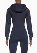 Bluza damska z kapturem, granatowa, Bas Black