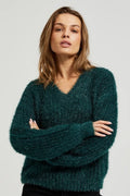 Sweter damski, zielony, Moodo