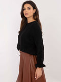 Sweter damski, oversize, czarny, Italy Moda