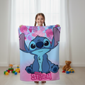 Stitch, koc polarowy, różowy, 100x140 cm