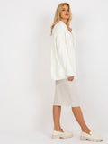 Sweter damski, oversize, ecru, Rue Paris