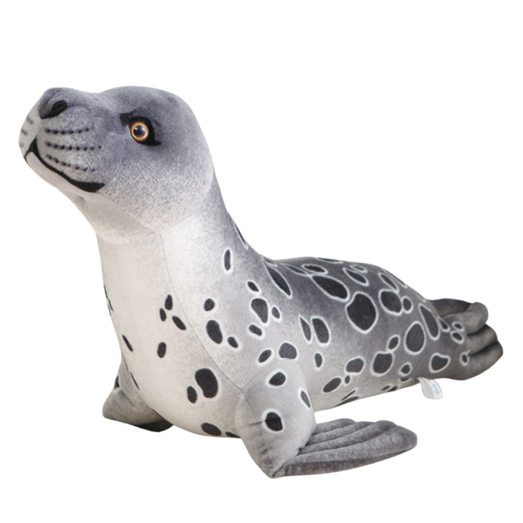 Lean Toys, Foka, maskotka, szara, 37 cm