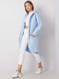 Bluza damska z kapturem, rozpinana, jasnoniebieska, Rue Paris