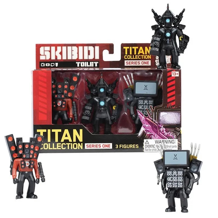 Skibidi Toilet, Titan Collection, figurki kolekcjonerskie, 3 szt.