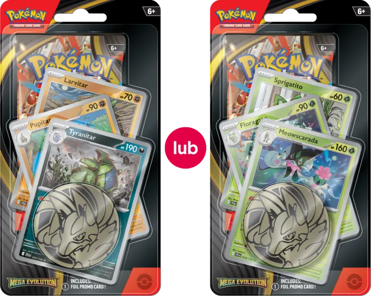 Pokemon TCG:  Mega Evolution, Premium Checklane Blister, Tyranitar/Meowscarada, gra karciana, dodatek