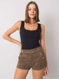 Szorty damskie, khaki, Rue Paris
