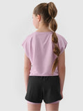 T-shirt dziewczęcy, czarny, 4F