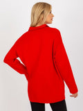 Sweter damski, oversize, czerwony, Rue Paris