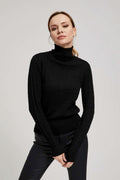 Sweter damski, czarny, Moodo