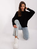 Sweter damski, oversize, czarny, P-M