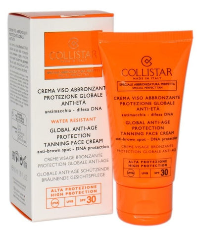 Collistar, Global Anti-Age Protection Tanning Face Cream SPF 30, przeciwstarzeniowy krem do opalania, 50 ml