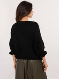 Sweter damski, oversize, czarny, Italy Moda