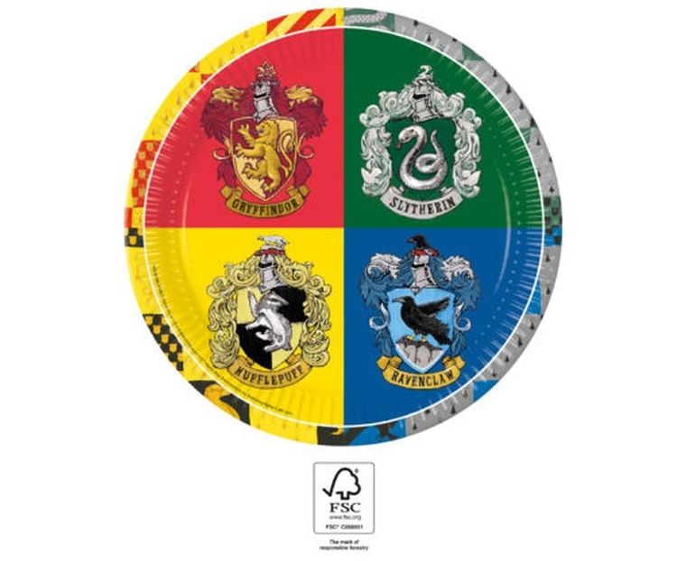 Harry Potter, talerzyki urodzinowe, 23 cm, 8 szt.