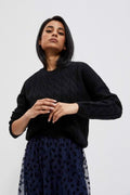 Sweter damski, czarny, Moodo