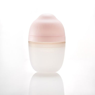 Mombella, Butelka antykolkowa dla noworodka, Silikonowa, Roze, 210 ml
