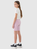Legginsy dziewczęce, kolarki, różowe, 4F