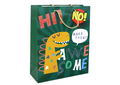Lean Toys, torba prezentowa, dinozaur, zielona, 41,5x30x12 cm