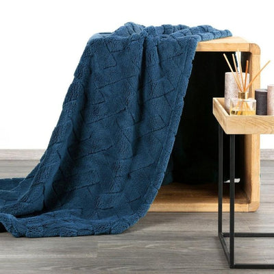 Eurofirany, koc d91 Caro, 150x200 cm, granatowy