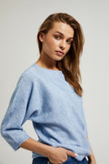 Sweter damski, niebieski, Moodo