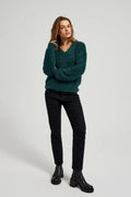 Sweter damski, zielony, Moodo