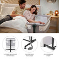 Kinderkraft, Nestee Up 2, łóżeczko dostawne, light grey