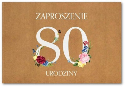 Trend, zaproszenie, Urodziny 80, 10 szt.