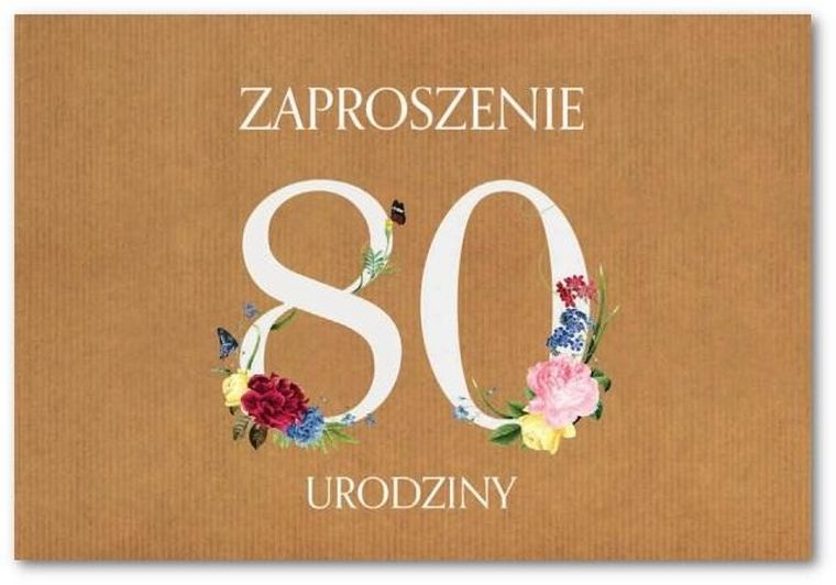 Trend, zaproszenie, Urodziny 80, 10 szt.