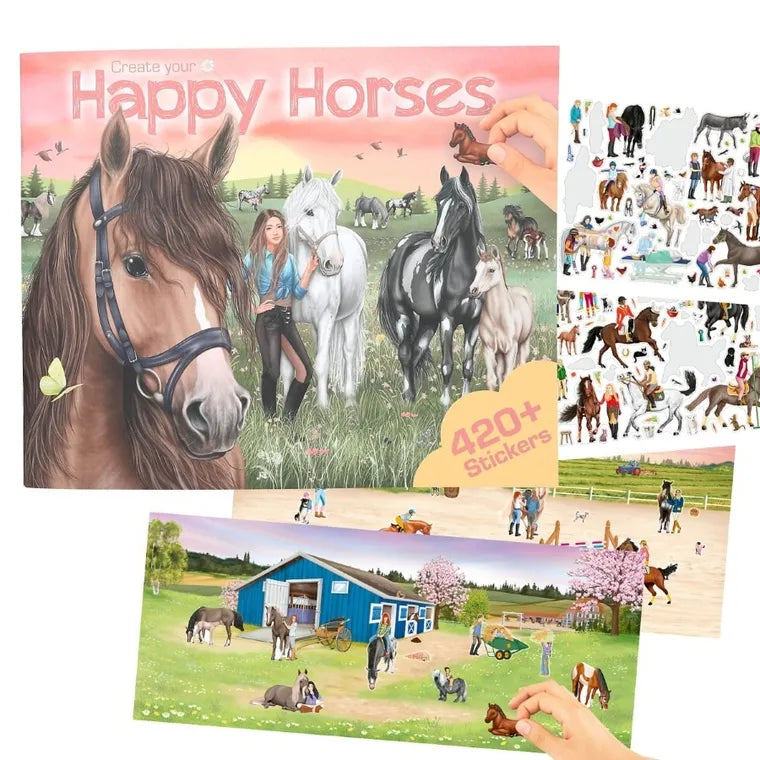 Miss Melody, Happy Horses, zestaw kreatywny z naklejkami