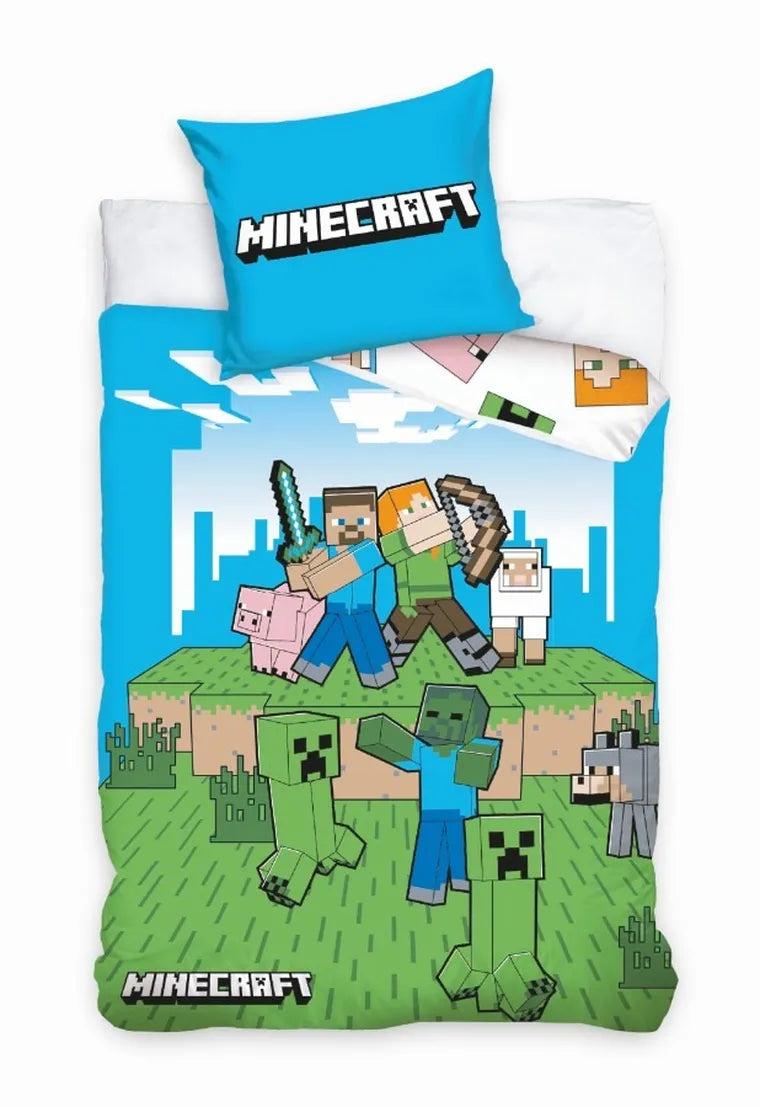 Minecraft, 2-częściowy komplet pościeli, 140x200 cm