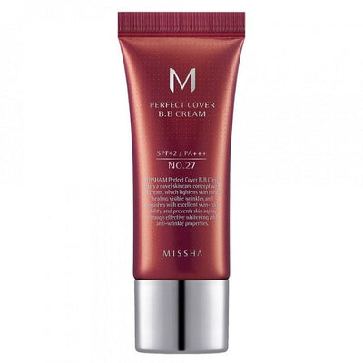 Missha, M Perfect Cover, BB Cream, SPF42/PA+++, wielofunkcyjny krem BB, No.27 Honey Beige, 20 ml