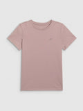T-shirt dziewczęcy, beżowy, 4F