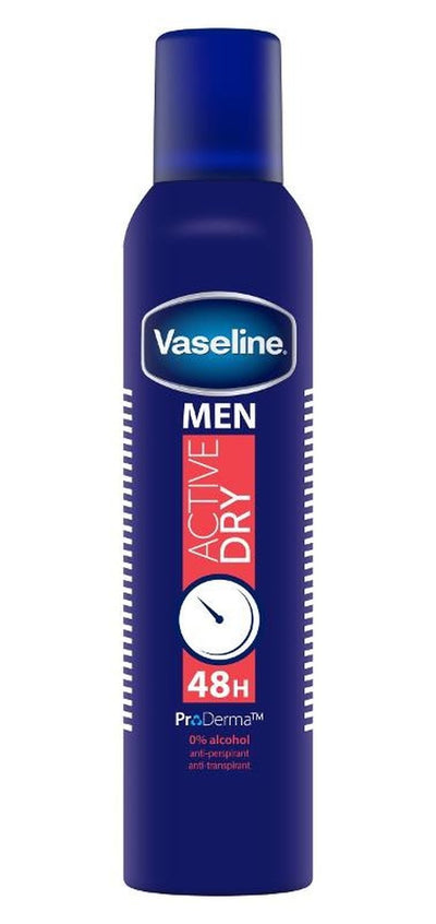 Vaseline, Men Active Dry, antyperspirant, 250 ml