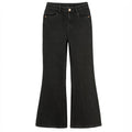 Czarne jeansy flare z regulowanym pasem Cool Club