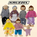 Kruzzel, Rodzina, miniaturowe lalki drewniane, 7 szt.