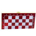 Lean Toys, szachy tryktrak warcaby, drewniana gra logiczna 3w1, 24x24 cm